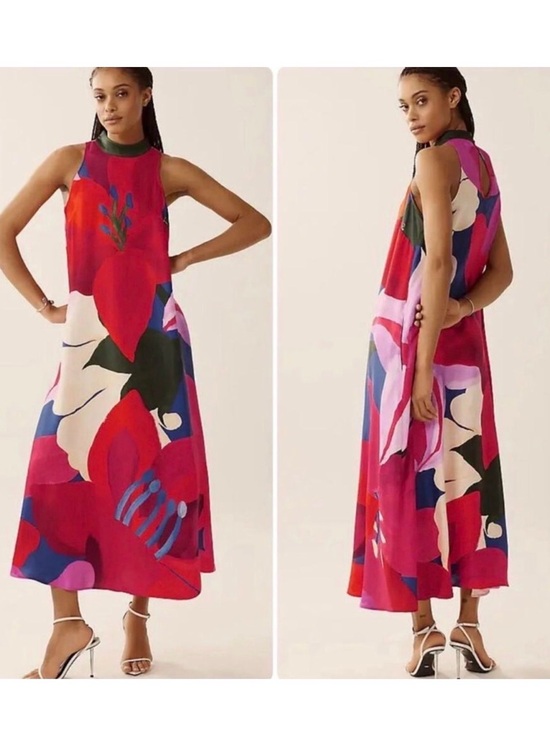 FARM Rio Dresses & Skirts - Farm Rio sleeveless maxi dress w/high neck; size M